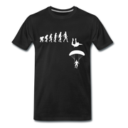 Evolution Fallschirmspringen Fallschirmspringer Geschenk T-Shirt - Schwarz