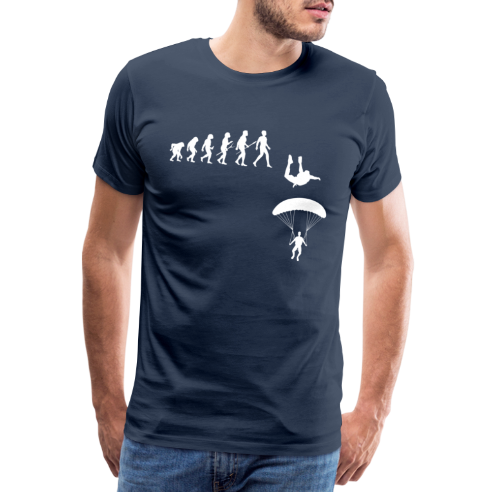Evolution Fallschirmspringen Fallschirmspringer Geschenk T-Shirt - Navy