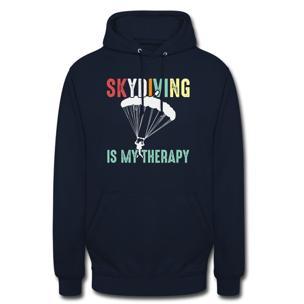 Fallschirmspringer Fallschirmspringen ist meine Therapie Geschenk Unisex Hoodie - Navy