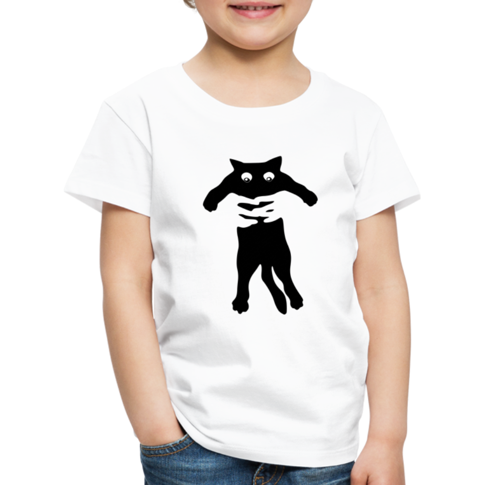 Katzen Liebhaber Katze hochheben Lustiges Kinder Premium T-Shirt - Weiß