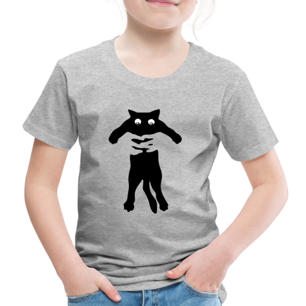 Katzen Liebhaber Katze hochheben Lustiges Kinder Premium T-Shirt - Grau meliert