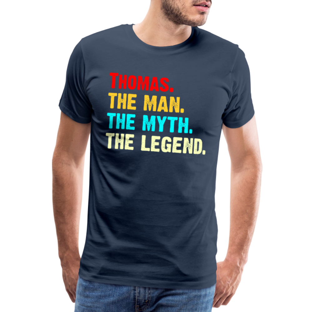 Thomas Namens Shirt The Man Thy Myth The Legend Geschenk T-Shirt - Navy