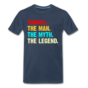 Thomas Namens Shirt The Man Thy Myth The Legend Geschenk T-Shirt - Navy