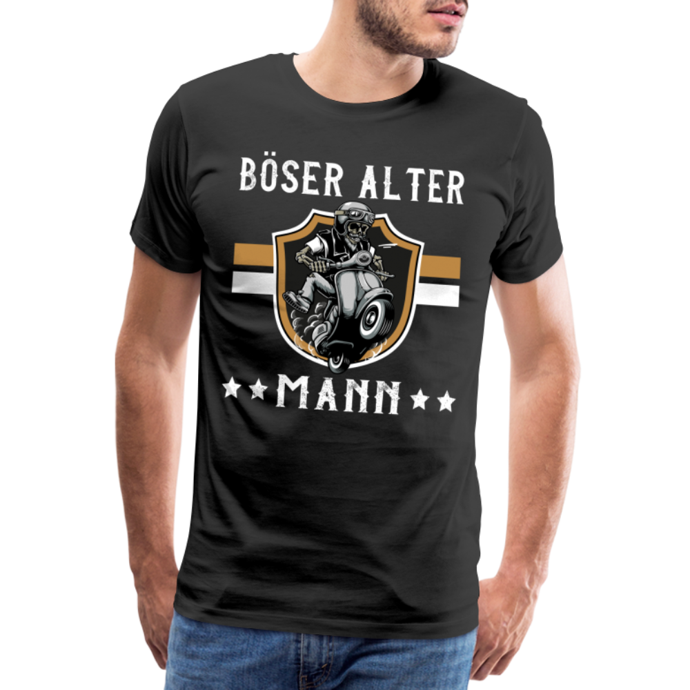 Rollerfahrer Mofa Böser alter Mann Lustiges T-Shirt - Schwarz