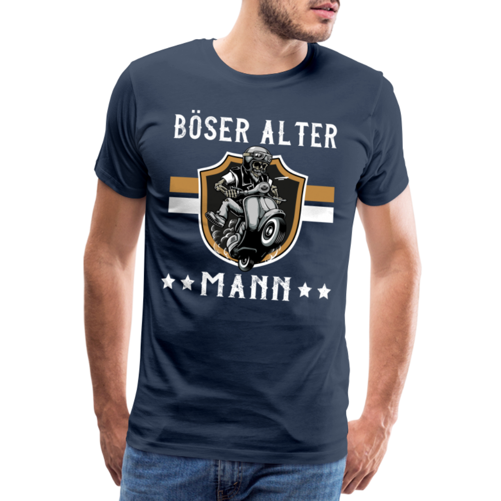 Rollerfahrer Mofa Böser alter Mann Lustiges T-Shirt - Navy