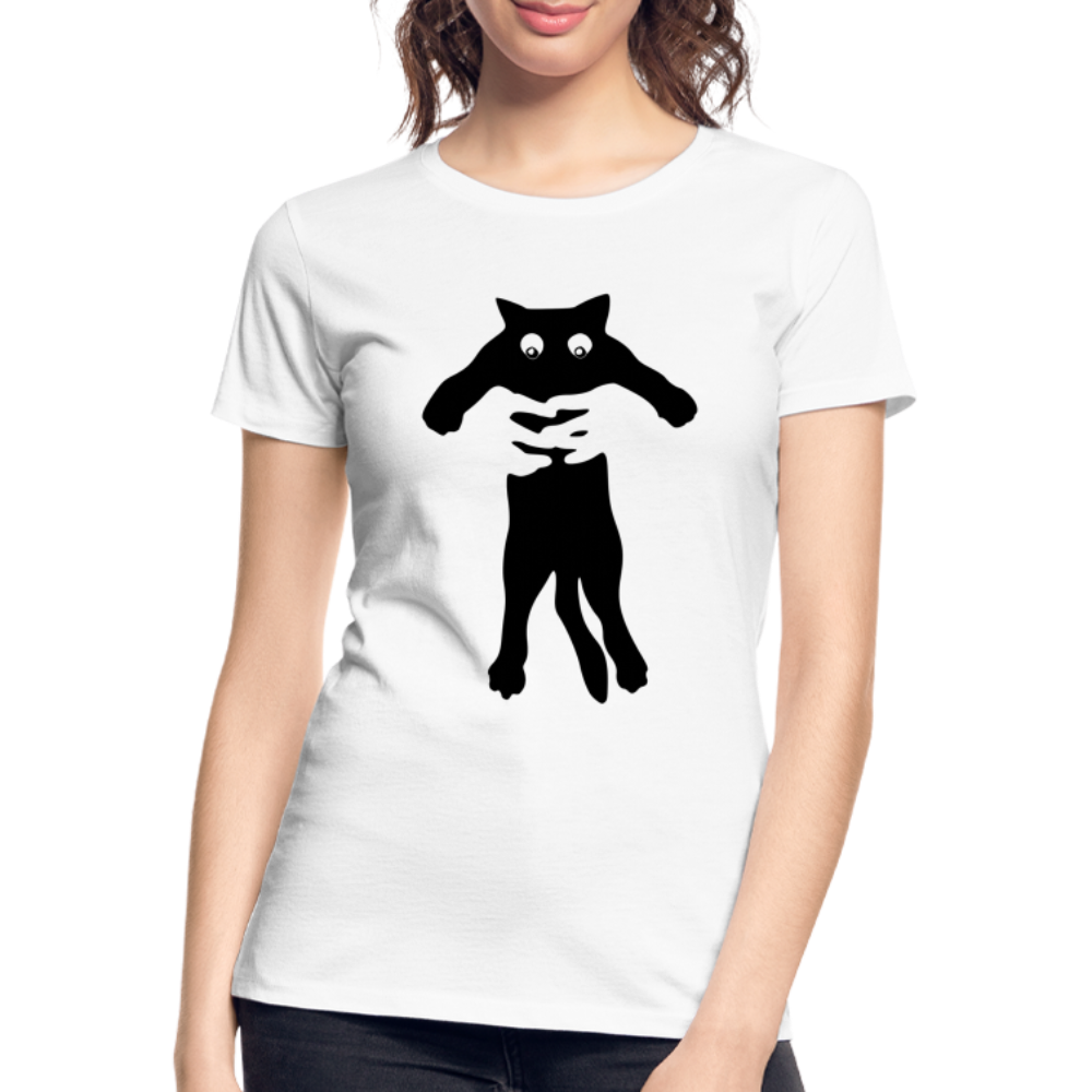 Katzen Liebhaber Katze hochheben Lustiges Frauen Premium Bio T-Shirt - Weiß