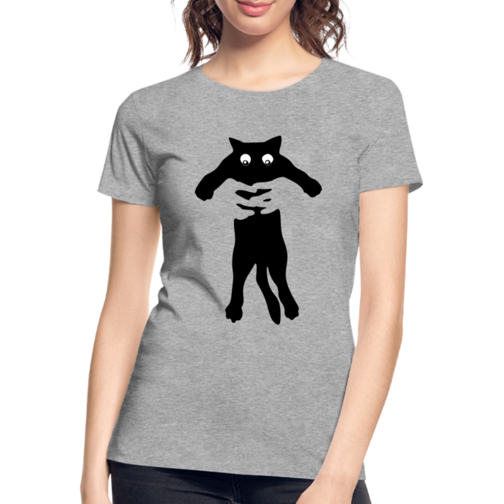 Katzen Liebhaber Katze hochheben Lustiges Frauen Premium Bio T-Shirt - Grau meliert