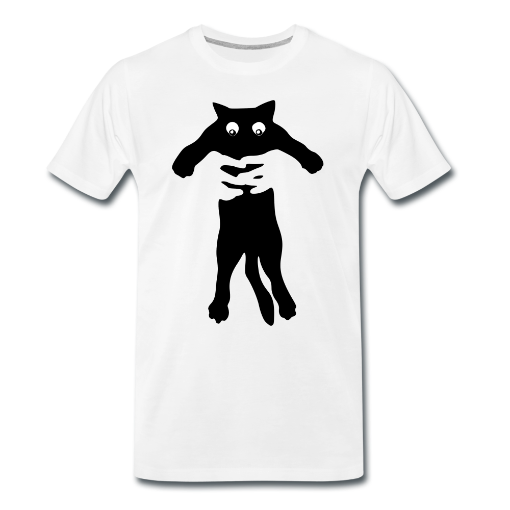 Katzen Liebhaber Katze hochheben Lustiges T-Shirt - Weiß