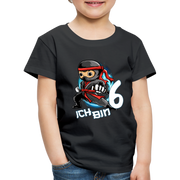 6. Kinder Geburtstags Geschenk Ninja ich bin 6 Kinder Premium T-Shirt - Schwarz