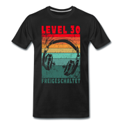 Gamer 30. Geburtstag Level 30 Freigeschaltet Zocker Geschenk T-Shirt - Schwarz