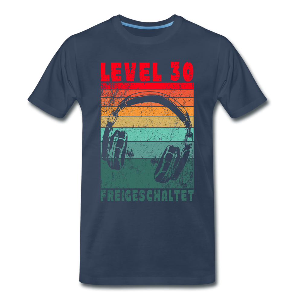 Gamer 30. Geburtstag Level 30 Freigeschaltet Zocker Geschenk T-Shirt - Navy