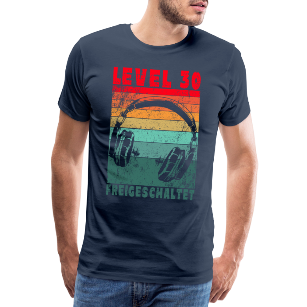 Gamer 30. Geburtstag Level 30 Freigeschaltet Zocker Geschenk T-Shirt - Navy