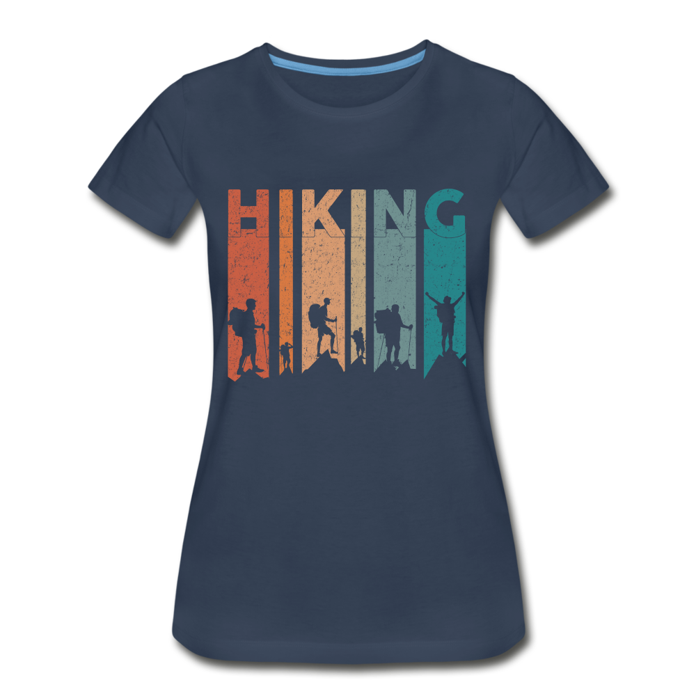 Bergsteigen Wandern Bergmenschen Klettern Hiking Frauen Premium Bio T-Shirt - Navy