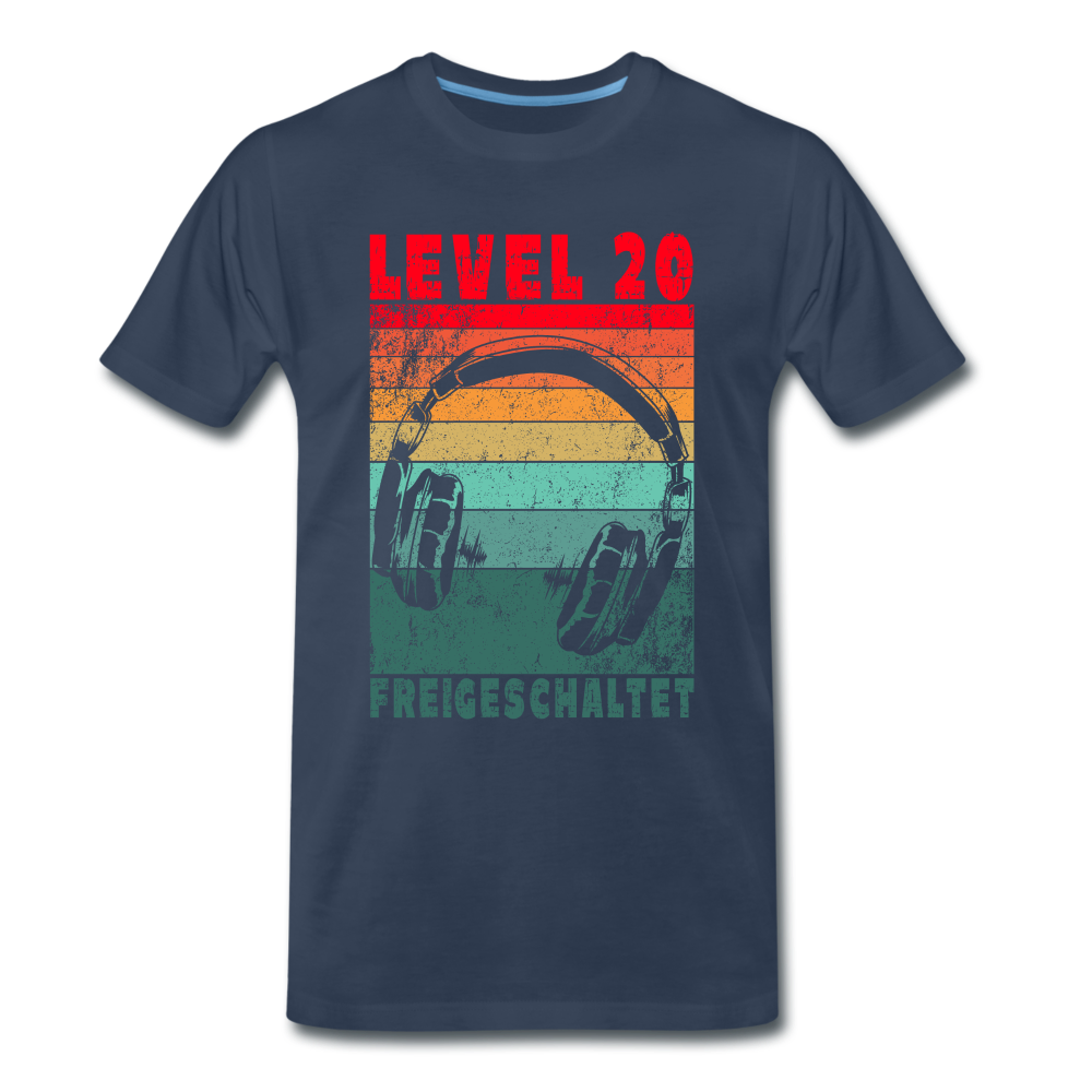 Gamer 20. Geburtstag Level 20 Freigeschaltet Zocker Geschenk T-Shirt - Navy