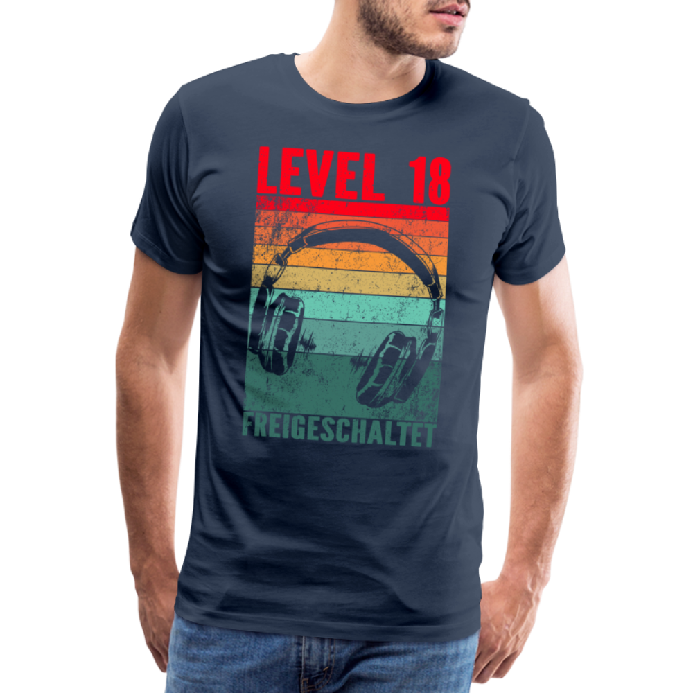 Gamer 18. Geburtstag Level 18 Freigeschaltet Zocker Geschenk T-Shirt - Navy