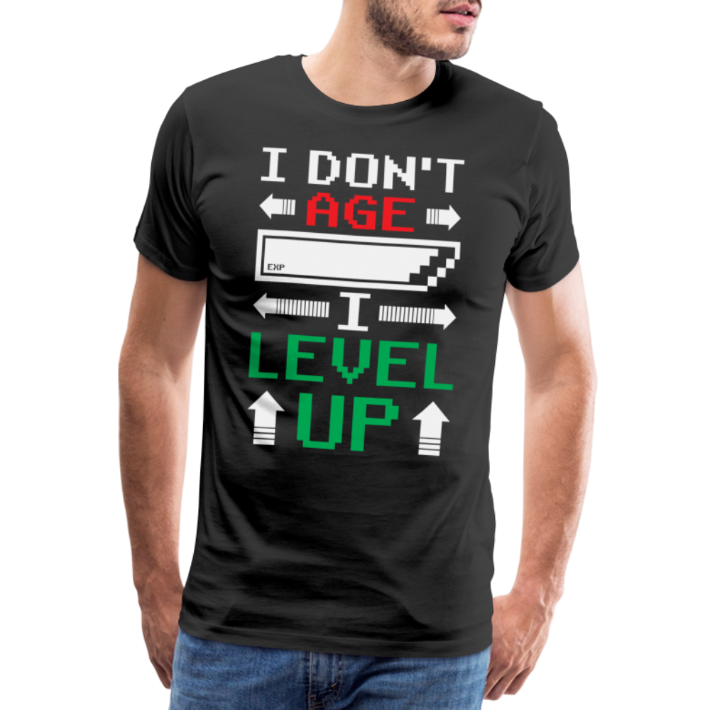 Geburtstag Gamer Gaming Zocken werde nicht älter ich level up T-Shirt - Schwarz