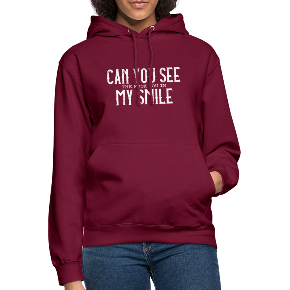 Sarkasmus Can You See The F**k You In My Smile Lustiger Unisex Hoodie - Bordeaux