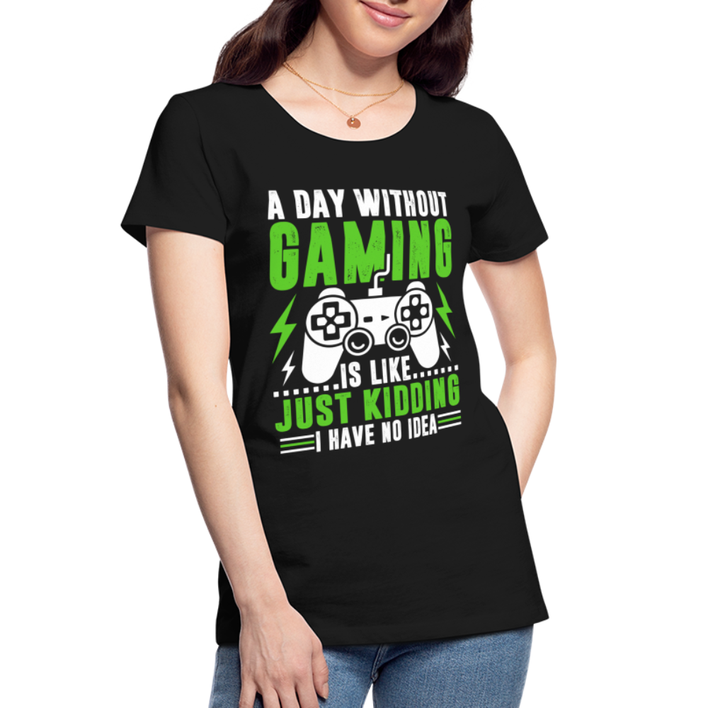 Gamer Gaming ein Tag ohne Zocken Lustiges Frauen Bio T-Shirt - Schwarz