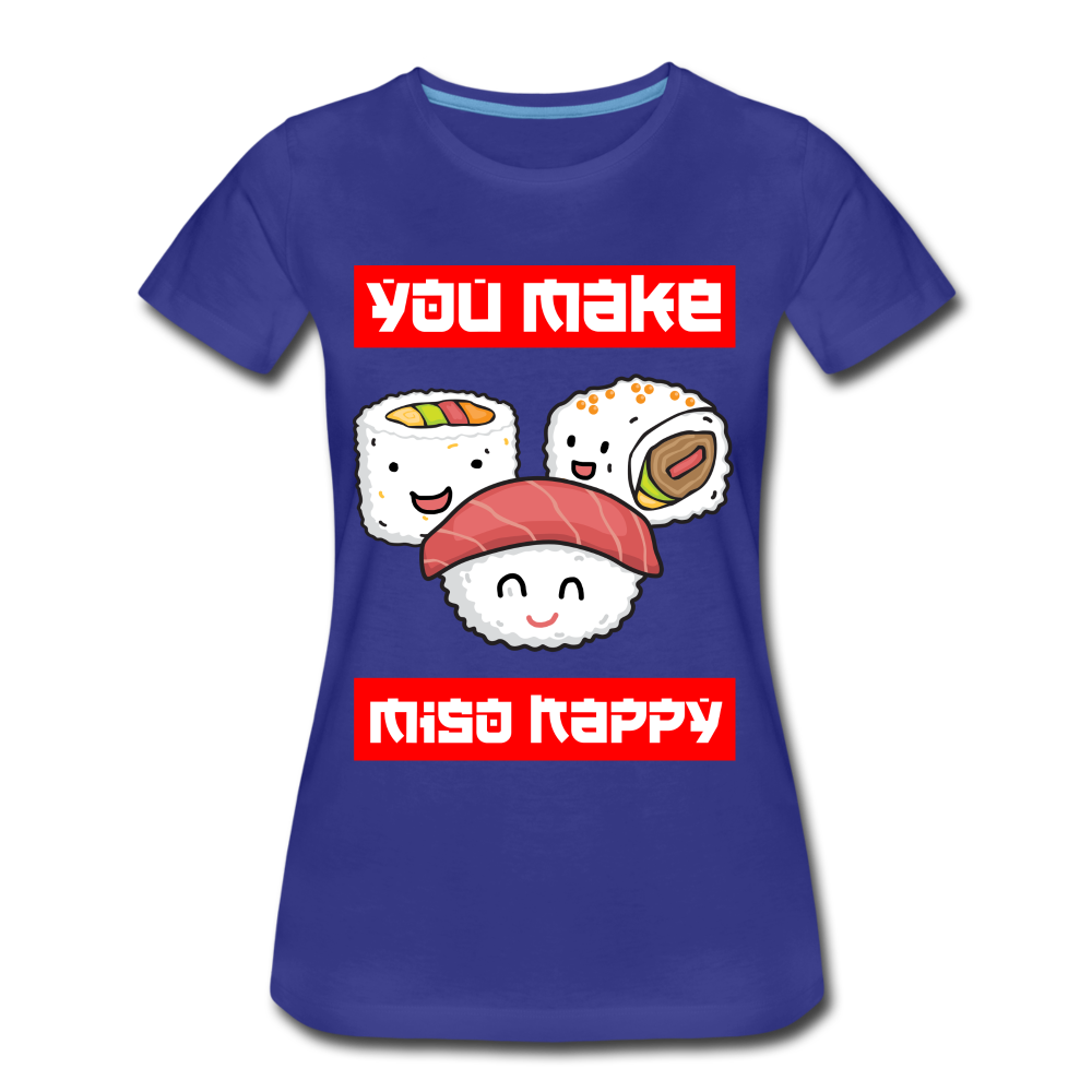 Sushi Kawaii You Make Miso Happy Lustiges Frauen Bio T-Shirt - Königsblau