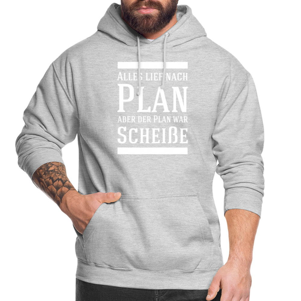 Alles lief nach Plan aber der Plan war Scheiße Lustiger Spruch Hoodie - Hellgrau meliert