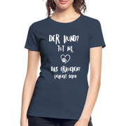 Der Hund tut nix das Frauchen schon Frauen Bio T-Shirt - Navy