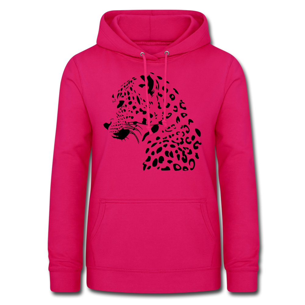 Leopard Liebhaber Leopard Muster Frauen Hoodie - dunkles Pink