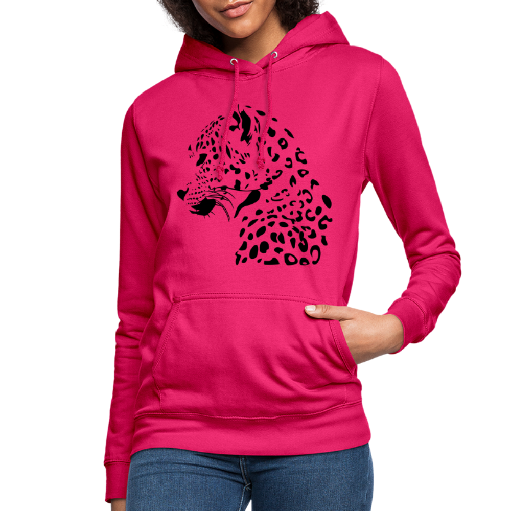 Leopard Liebhaber Leopard Muster Frauen Hoodie - dunkles Pink
