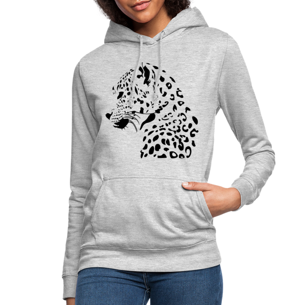 Leopard Liebhaber Leopard Muster Frauen Hoodie - Hellgrau meliert