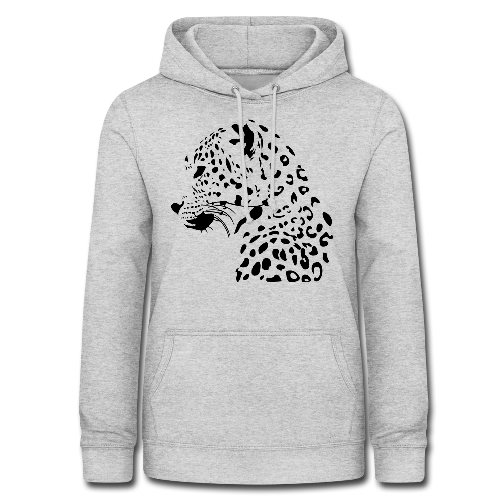 Leopard Liebhaber Leopard Muster Frauen Hoodie - Hellgrau meliert