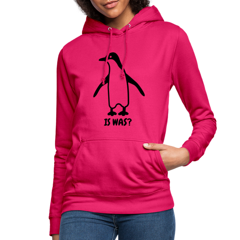 Witziger Pinguin Spruch Is Was Frauen Hoodie - dunkles Pink