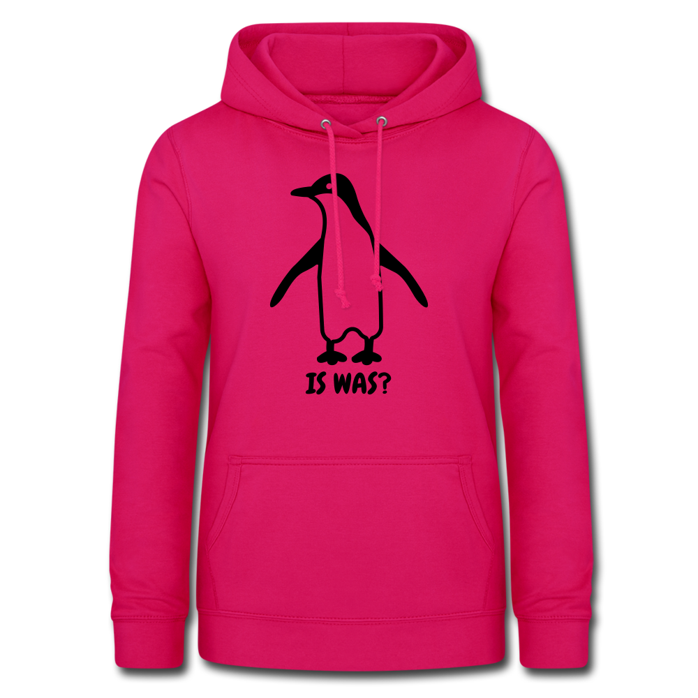 Witziger Pinguin Spruch Is Was Frauen Hoodie - dunkles Pink