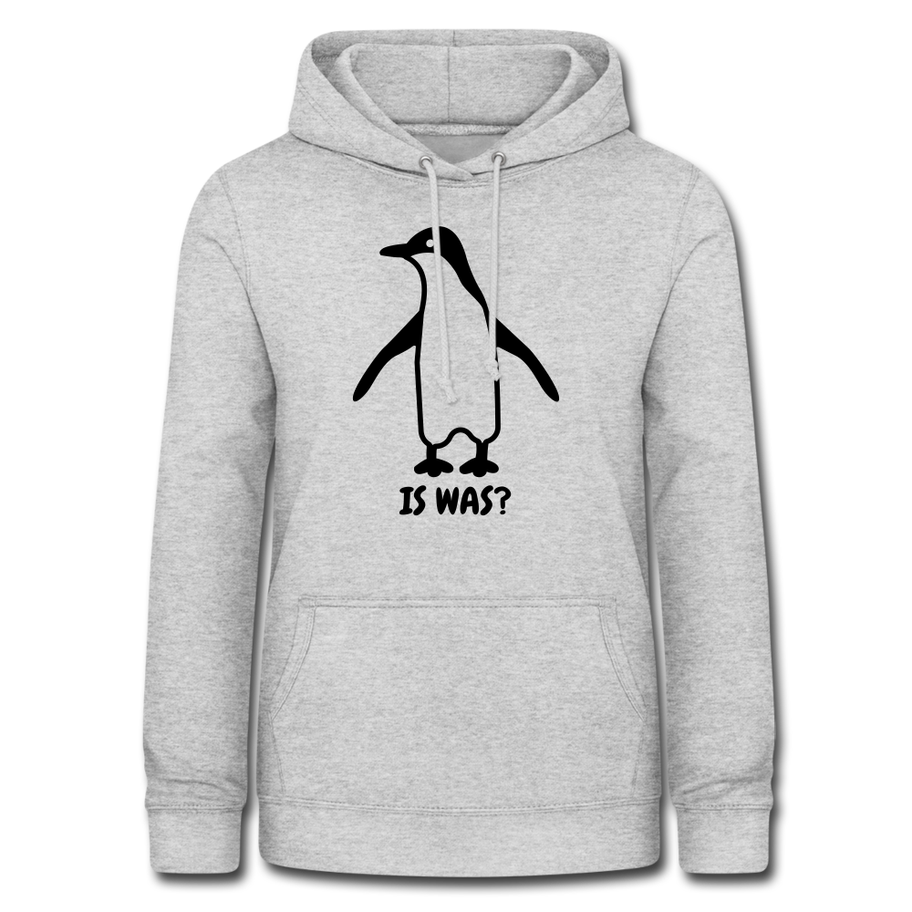 Witziger Pinguin Spruch Is Was Frauen Hoodie - Hellgrau meliert