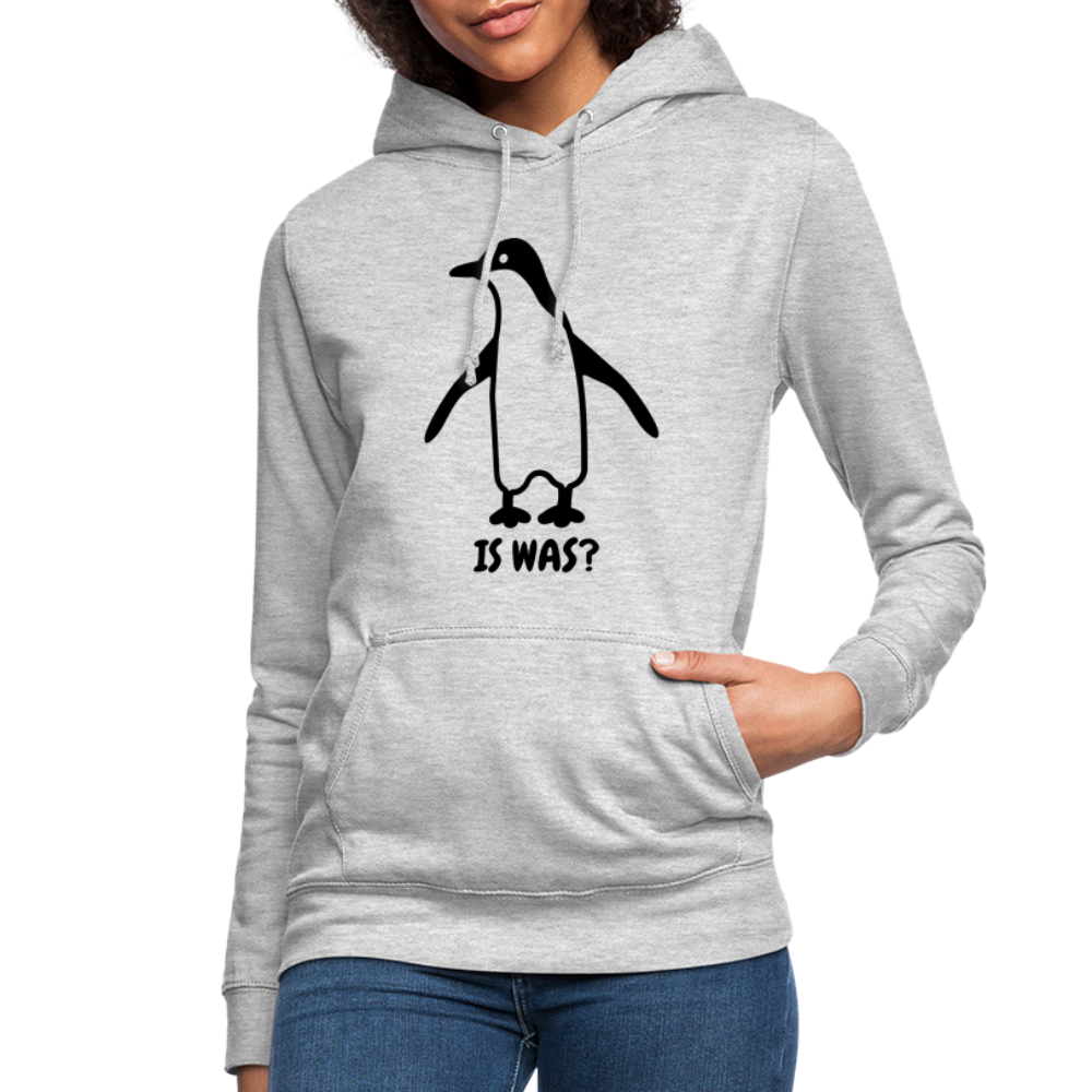 Witziger Pinguin Spruch Is Was Frauen Hoodie - Hellgrau meliert