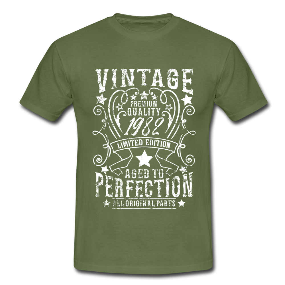 40. Geburtstag Vintage Style Geboren 1982 Männer Geschenk T-Shirt - military green