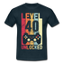 Gamer 40. Geburtstag Zocken Level 40 Unlocked Geschenk T-Shirt - navy