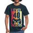 Gamer 40. Geburtstag Zocken Level 40 Unlocked Geschenk T-Shirt - navy