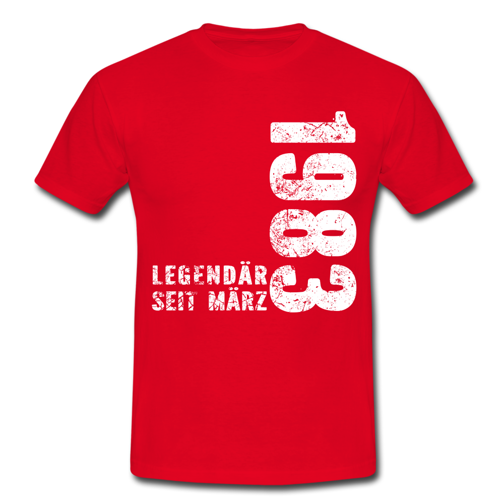 39. Geburtstag Legendär seit 1983 Geschenk Männer T-Shirt - red