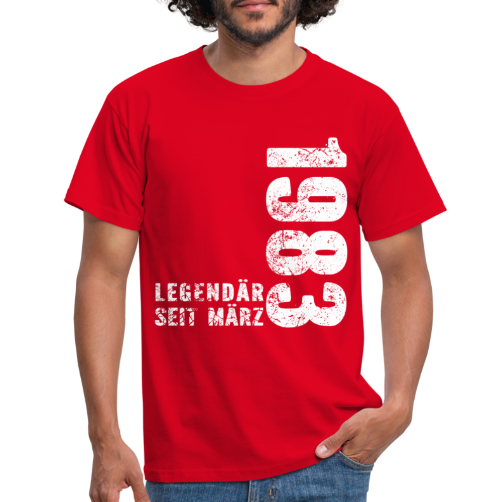 39. Geburtstag Legendär seit 1983 Geschenk Männer T-Shirt - red