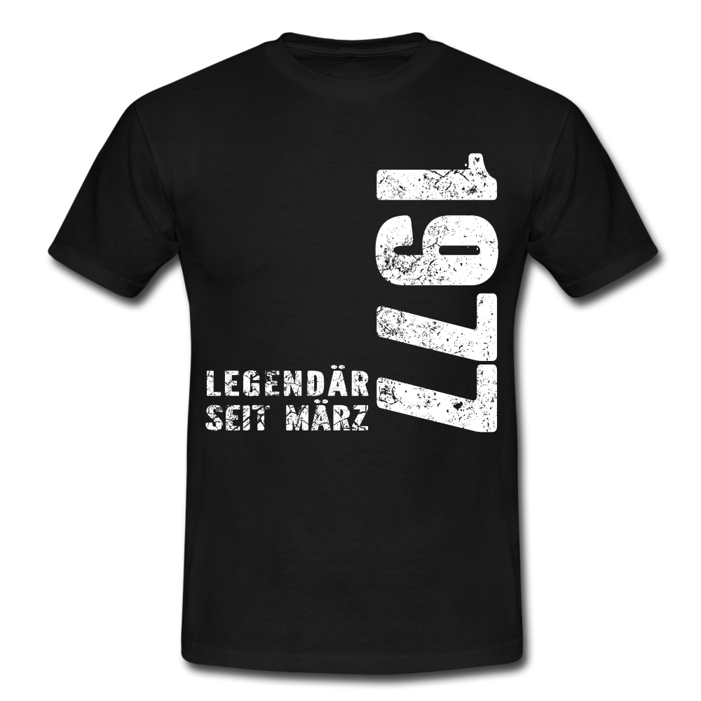 45. Geburtstag Legendär seit 1977 Geschenk Männer T-Shirt - black