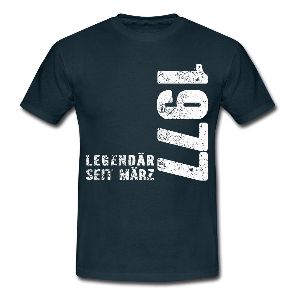 45. Geburtstag Legendär seit 1977 Geschenk Männer T-Shirt - navy