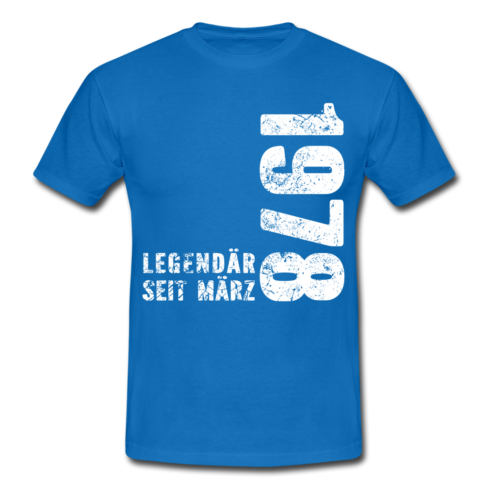 44. Geburtstag Legendär seit 1978 Geschenk Männer T-Shirt - royal blue