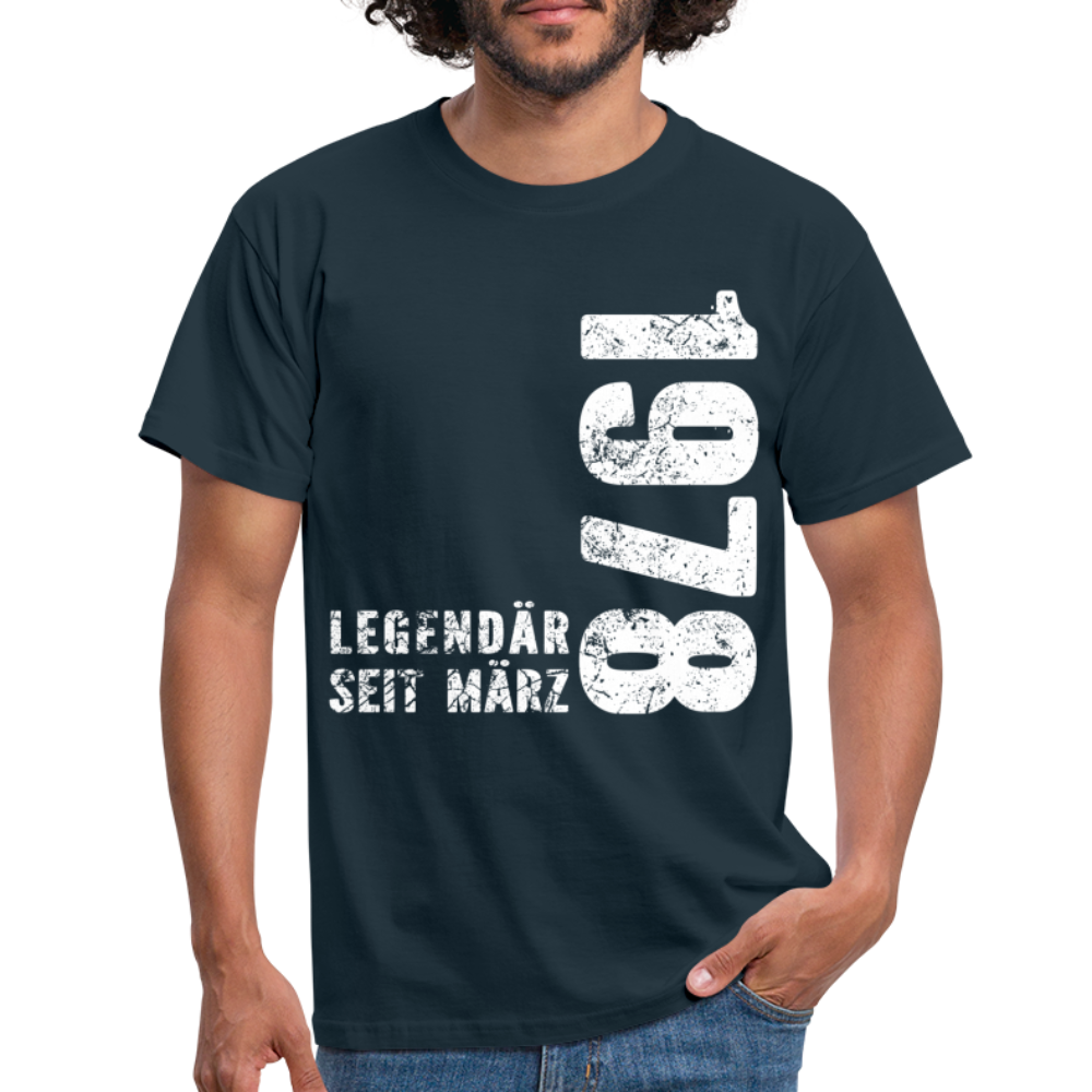 44. Geburtstag Legendär seit 1978 Geschenk Männer T-Shirt - navy