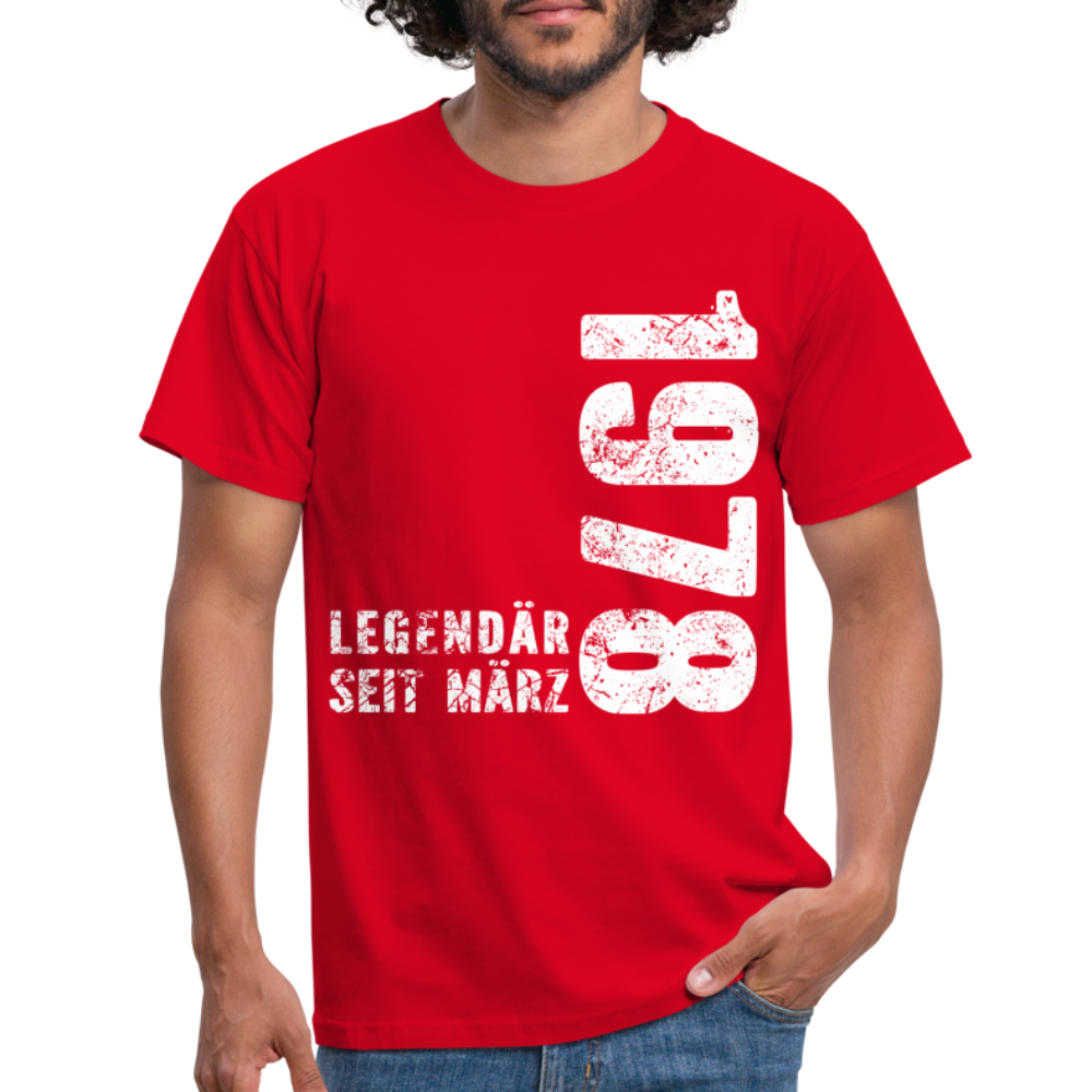 44. Geburtstag Legendär seit 1978 Geschenk Männer T-Shirt - red