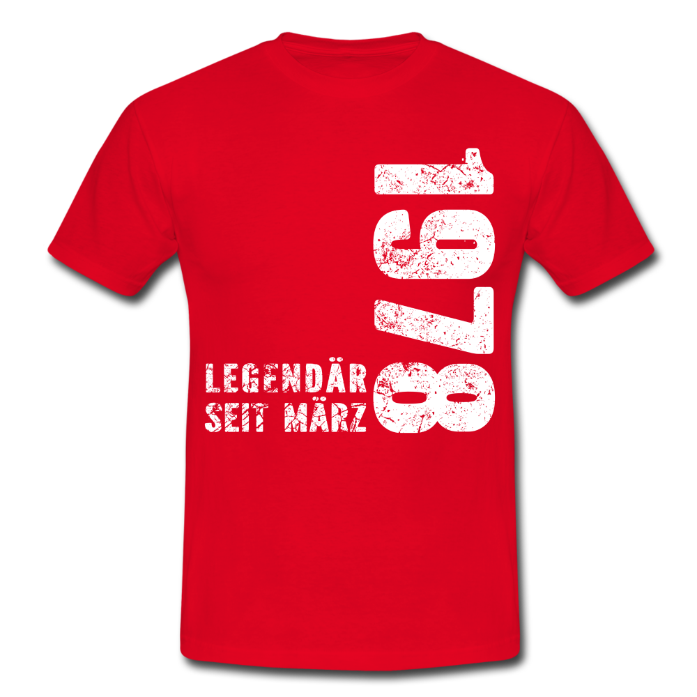 44. Geburtstag Legendär seit 1978 Geschenk Männer T-Shirt - red