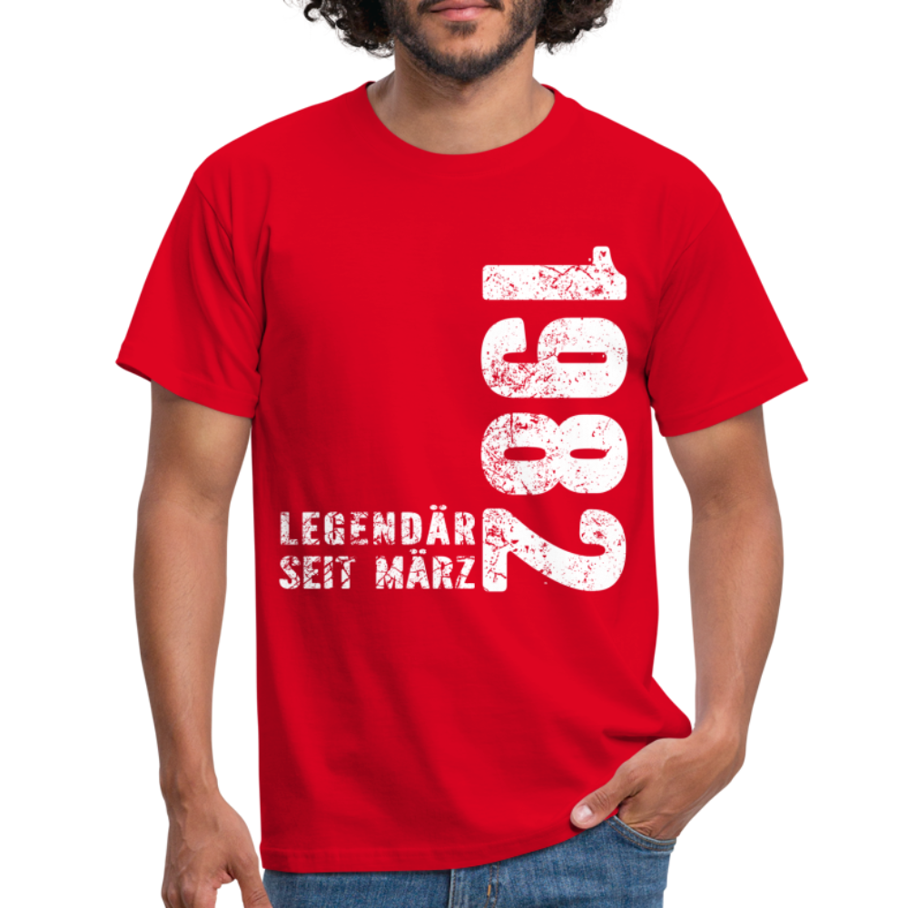 40. Geburtstag Legendär seit 1982 Geschenk Männer T-Shirt - red