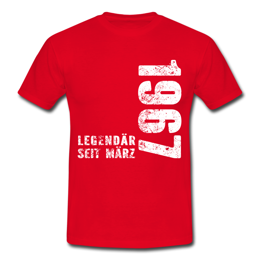 55. Geburtstag Legendär seit 1967 Geschenk Männer T-Shirt - red