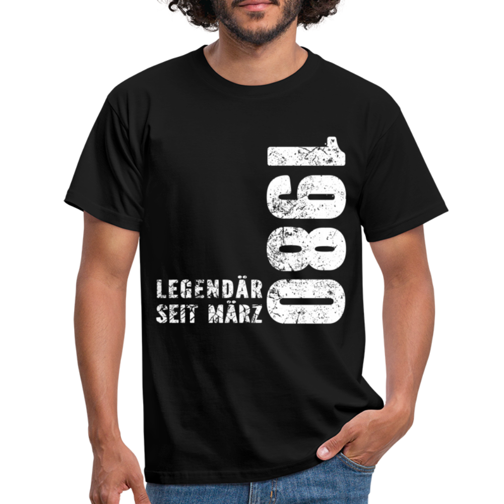 42. Geburtstag Legendär seit 1980 Geschenk Männer T-Shirt - black