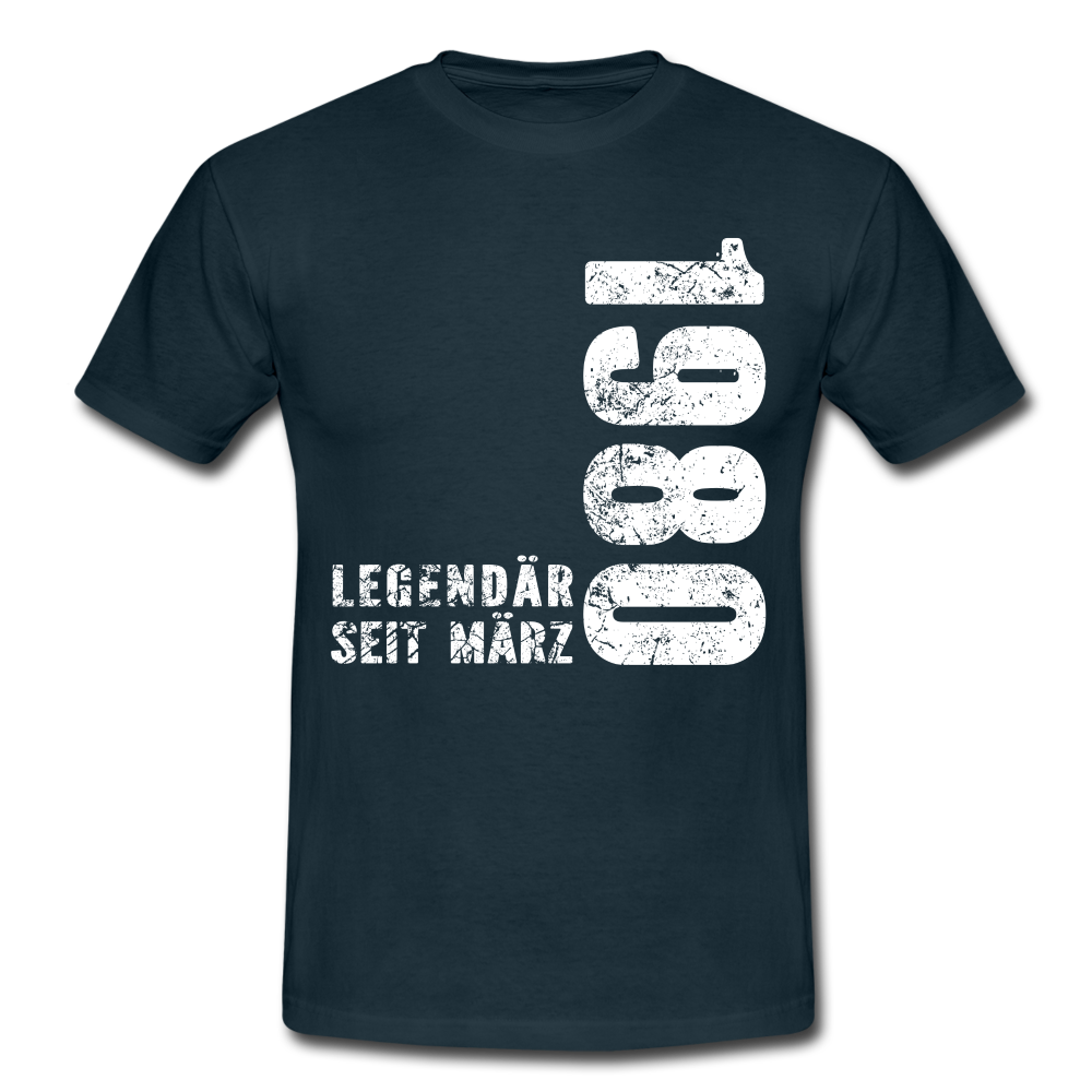 42. Geburtstag Legendär seit 1980 Geschenk Männer T-Shirt - navy