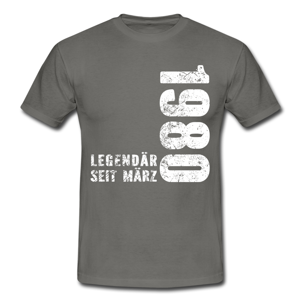 42. Geburtstag Legendär seit 1980 Geschenk Männer T-Shirt - graphite grey