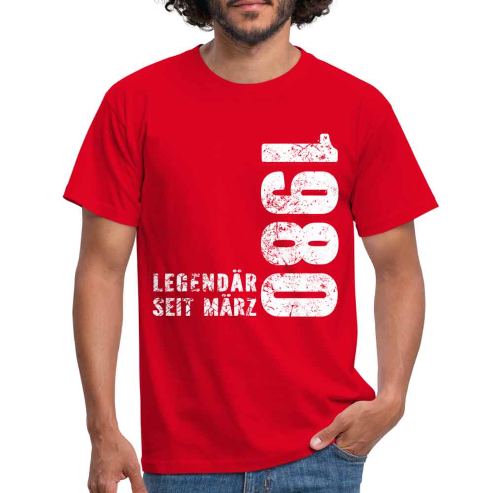 42. Geburtstag Legendär seit 1980 Geschenk Männer T-Shirt - red